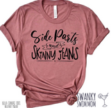 Side Parts and Skinny Jeans