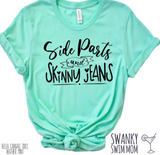 Side Parts and Skinny Jeans