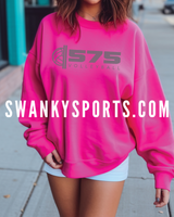 575 SILVER logo hot pink sweatshirt