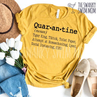 Quar-an-tine definition custom shirt, Funny quarantine shirt, tiktok toilet paper homeschool Netflix Tiger King quarantine shirt