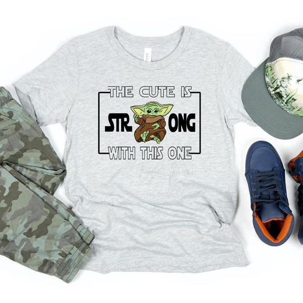 Baby Yoda ADULT custom shirt, The cute is strong with this one, Mandalorian, Star Wars