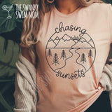 Chasing Sunsets custom shirt, hiking shirt, #AdventureIsOutThere #AdventureIsWaiting #GoOutside