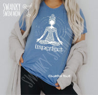 Imperfect custom shirt - boho hippie - shown on Columbia Blue