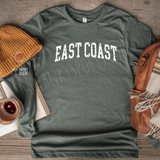 East Coast distressed - custom screen printed shirt
