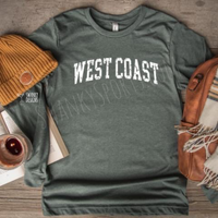 West Coast distressed - custom screen printed shirt
