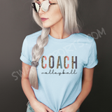 Volleyball Coach - Boho leopard custom shirt