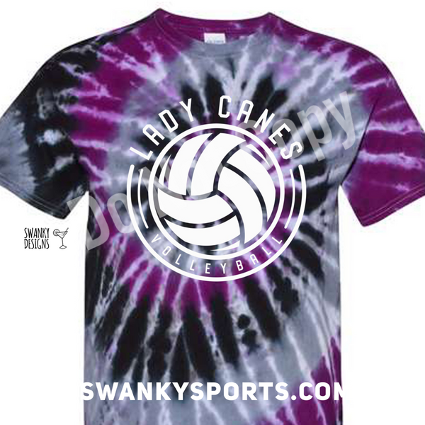 Cartersville Canes Volleyball - Tie dye - circle