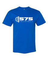575 Volleyball endline WHITE ink short sleeve royal t-shirt