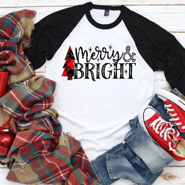 Merry & Bright Buffalo Plaid Tree - Custom shirt - Christmas shirt