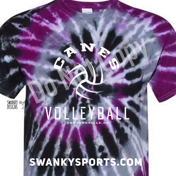 Cartersville Canes Volleyball - Tie dye - cyclone
