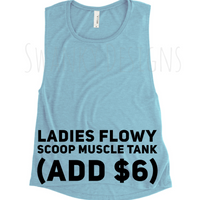 Ladies Flowy Scoop Muscle Tank option